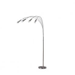 Kiery 72 in. Silver Brushed Nickel 4-Arm Aluminum Integrated LED Arc Floor Lamp by ORE International