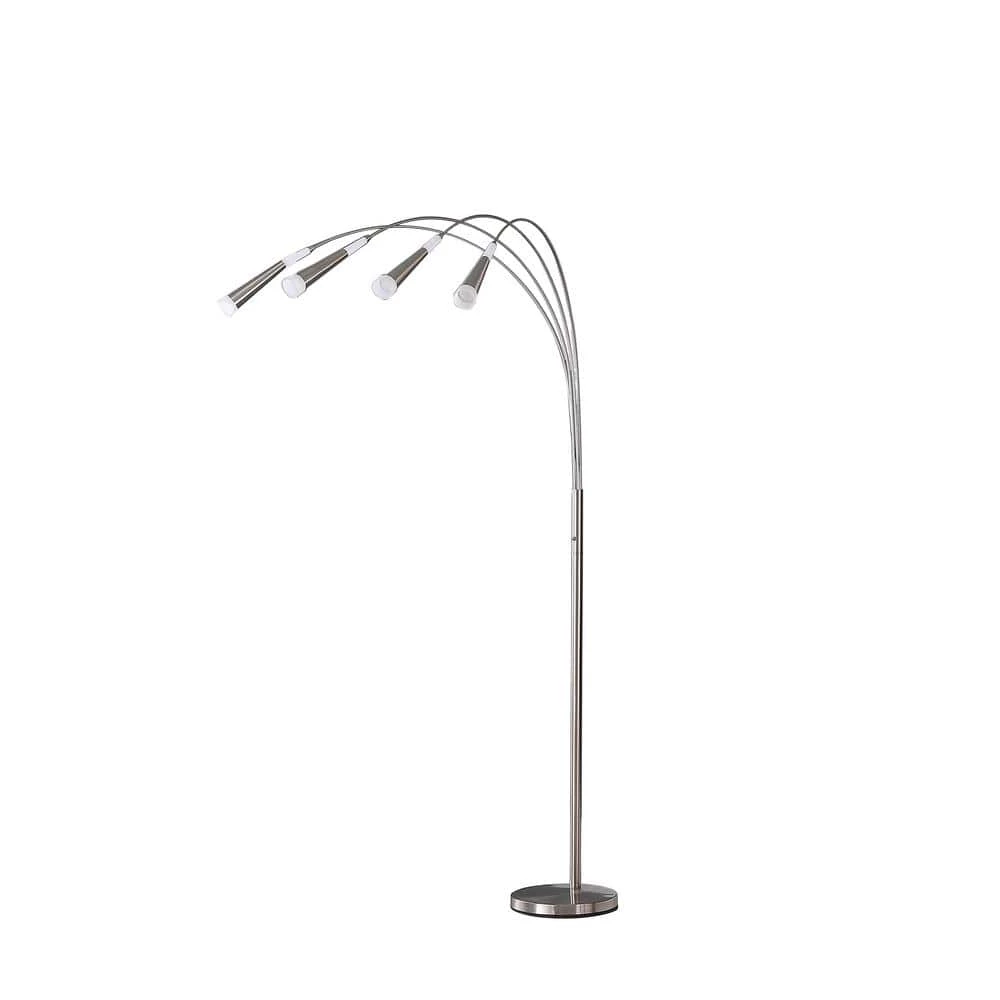 Kiery 72 in. Silver Brushed Nickel 4-Arm Aluminum Integrated LED Arc Floor Lamp by ORE International 3 Kiery 72 in. Silver Brushed Nickel 4-Arm Aluminum Integrated LED Arc Floor Lamp by ORE International
