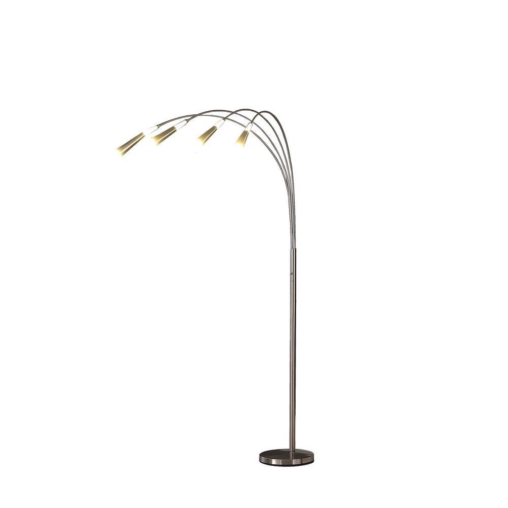 Kiery 72 in. Silver Brushed Nickel 4-Arm Aluminum Integrated LED Arc Floor Lamp by ORE International 4 Kiery 72 in. Silver Brushed Nickel 4-Arm Aluminum Integrated LED Arc Floor Lamp by ORE International - Image 2