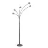80 in. Avery Silver Chrome Metal 5-Arm Aluminum LED Semi Arc Floor Lamp by ORE International -Armacost Lighting Shop silver chrome metal ore international floor lamps hbl2427 64 1000