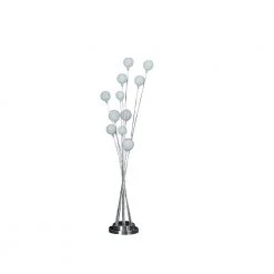 46 in. Silver Chrome Floor Lamp 11-Light Acrylic Globe Aluminum LED Chrysanthe by ORE International