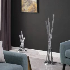 Carina Stix 48.75 in. Silver Chrome Metal Floor Lamp by ORE International -Armacost Lighting Shop silver chrome ore international floor lamps hbl2616 44 1000