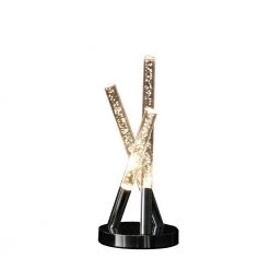 Carina 14.5 in. 3 Acrylic LED Silver Chrome Metal Table Lamp by ORE International -Armacost Lighting Shop silver chrome ore international lamp bases hbl2617 4f 1000