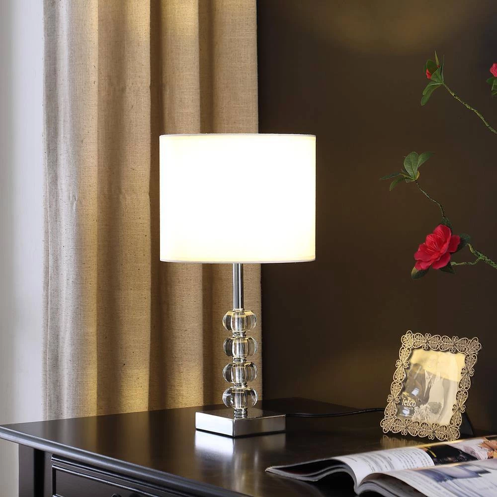 17.75 in. Silver Crystal Table Lamp by ORE International 5 17.75 in. Silver Crystal Table Lamp by ORE International - Image 3
