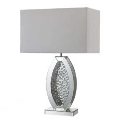 30.5 in. Neville Silver Crystal Ice Mirror Rectangular Table Lamp by ORE International