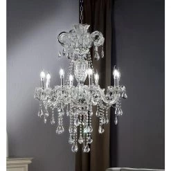 8-Light Silver 37 in. Eilish Crystal LED Chandelier by ORE International -Armacost Lighting Shop silver ore international chandeliers k 5808h 31 1000