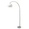 76 in. Silver Modern Arc Floor Lamp on White Marble Base by ORE International -Armacost Lighting Shop silver ore international floor lamps 6937snb 64 1000