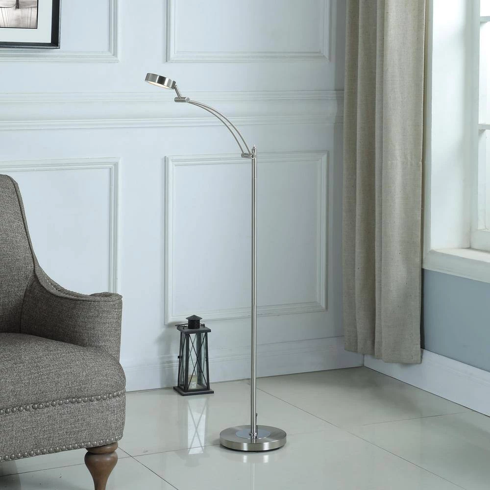 54 in. Tinsley Silver Integrated LED Task Floor Lamp by ORE International 7 54 in. Tinsley Silver Integrated LED Task Floor Lamp by ORE International - Image 5