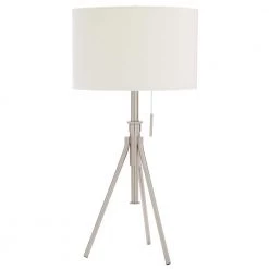 32.5 in. to 37.5 in. Mid-Century Adjustable Tripod Silver Table Lamp by ORE International -Armacost Lighting Shop silver ore international table lamps 31171t snb 1f 1000