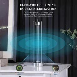 19.25 in. UV Sterilized Silver Metal Table Lamp with Remote Control by ORE International -Armacost Lighting Shop silver ore international table lamps hbl2531 fa 1000