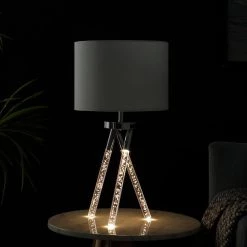 Birgit 26.25 in. Silver Metal Table Lamp by ORE International -Armacost Lighting Shop silver ore international table lamps hbl2624 44 1000