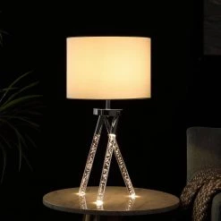 Birgit 26.25 in. Silver Metal Table Lamp by ORE International -Armacost Lighting Shop silver ore international table lamps hbl2624 fa 1000