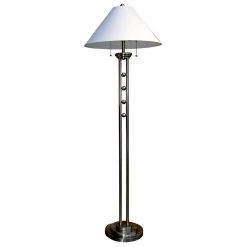 63 in. Silvertone Metal Floor Lamp by ORE International