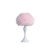 23.5 in. Soft Pink Feather Aquina Crisp White Contour Glam Table Lamp by ORE International -Armacost Lighting Shop soft pink ore international table lamps hbl2662 64 1000