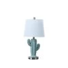 Southwest 22 in. Teal Ceramic Cactus Plant Metal Table Lamp by ORE International -Armacost Lighting Shop teal ore international table lamps hbl2712 64 1000