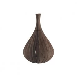 Calabash 19.75 in. Walnut Wood Ceiling Pendant/Table Lamp by ORE International