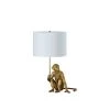 25.5 in. White and Gold Polyresin Monkey Table Lamp by ORE International
