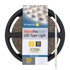 RibbonFlex Home 16 ft. (5m) 12-Volt White LED Strip Light Tape 30 LED/m 2700K by Armacost Lighting
