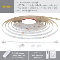 RibbonFlex Pro 16.4 ft. (5M) 24-Volt LED Tape Light, Soft White (2700), 30 LEDs/M by Armacost Lighting 12 RibbonFlex Pro 16.4 ft. (5M) 24-Volt LED Tape Light, Soft White (2700), 30 LEDs/M by Armacost Lighting -Armacost Lighting Shop white armacost lighting led strip lights 134230 1f 1000