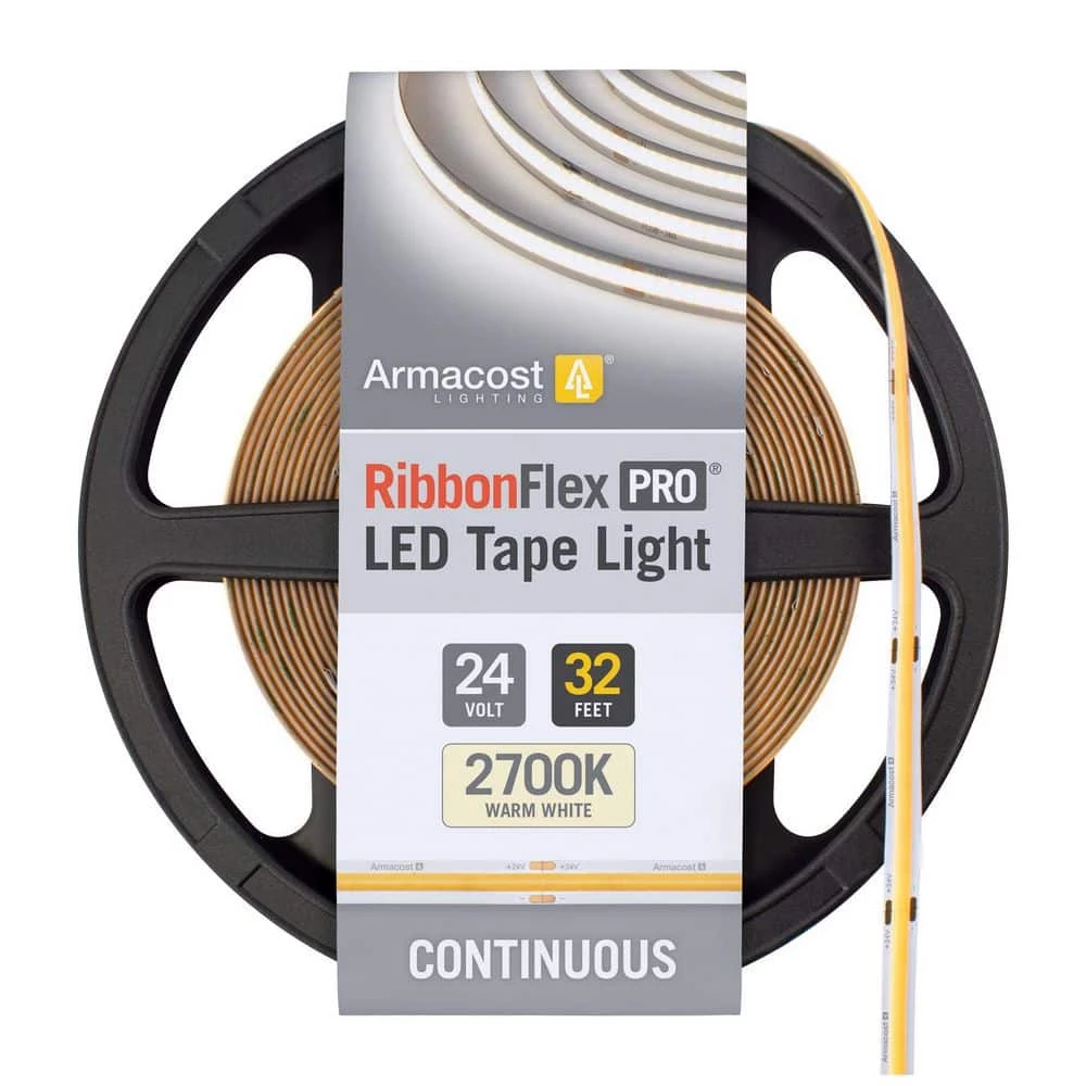 RibbonFlex Pro 24-Volt White COB LED Strip Light Tape 2700K 32 ft. (10m) by Armacost Lighting 3 RibbonFlex Pro 24-Volt White COB LED Strip Light Tape 2700K 32 ft. (10m) by Armacost Lighting