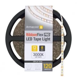 RibbonFlex Pro 8.2 ft. LED Tape Light 120 LEDs/m Soft Bright White (3000K) by Armacost Lighting