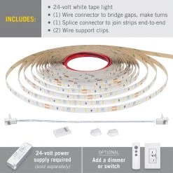 RibbonFlex Pro 16.4 ft. (5M) 24-Volt LED Tape Light, Soft Bright White(3000K), 60 LEDs/M by Armacost Lighting -Armacost Lighting Shop white armacost lighting led strip lights 145230 1f 1000