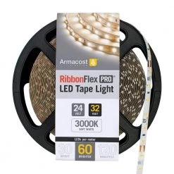 RibbonFlex 32.8 ft. (10M) 24-Volt 60 LEDs/M Soft Bright White (3000K) Pro LED Tape Light by Armacost Lighting