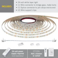 RibbonFlex Pro 16.4 ft. (5M) 24-Volt LED Tape Light, Soft Bright White(3000K), 120 LEDs/M by Armacost Lighting -Armacost Lighting Shop white armacost lighting led strip lights 146230 1f 1000