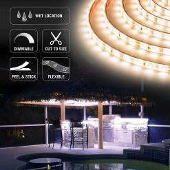 RibbonFlex Pro 8 ft. (2.5 m) 24-Volt White Outdoor IP67 LED Tape Light 60 LED/m 4000K by Armacost Lighting -Armacost Lighting Shop white armacost lighting led strip lights 155410 44 1000