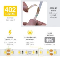 RibbonFlex Pro 32.8 ft. (10M) 24-Volt LED Tape Light, Bright White (4000K), 120 LEDs/M by Armacost Lighting -Armacost Lighting Shop white armacost lighting led strip lights 156250 76 1000