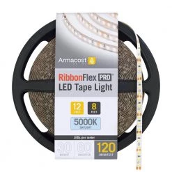 RibbonFlex Pro 8 ft. (2.5 m) 12-Volt White LED Tape Light 120 LED/m 5000K by Armacost Lighting