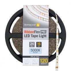 RibbonFlex Pro 24-Volt White LED Strip Light Tape 120 LED/m 5000K 16 ft. (5 m) by Armacost Lighting