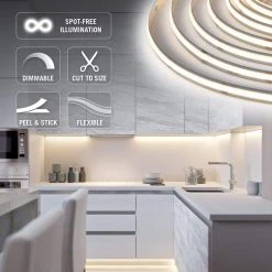 RibbonFlex Pro 24-Volt White COB LED Strip Light Tape 3000K 32 ft. (10m) by Armacost Lighting -Armacost Lighting Shop white armacost lighting led strip lights 175250 76 1000