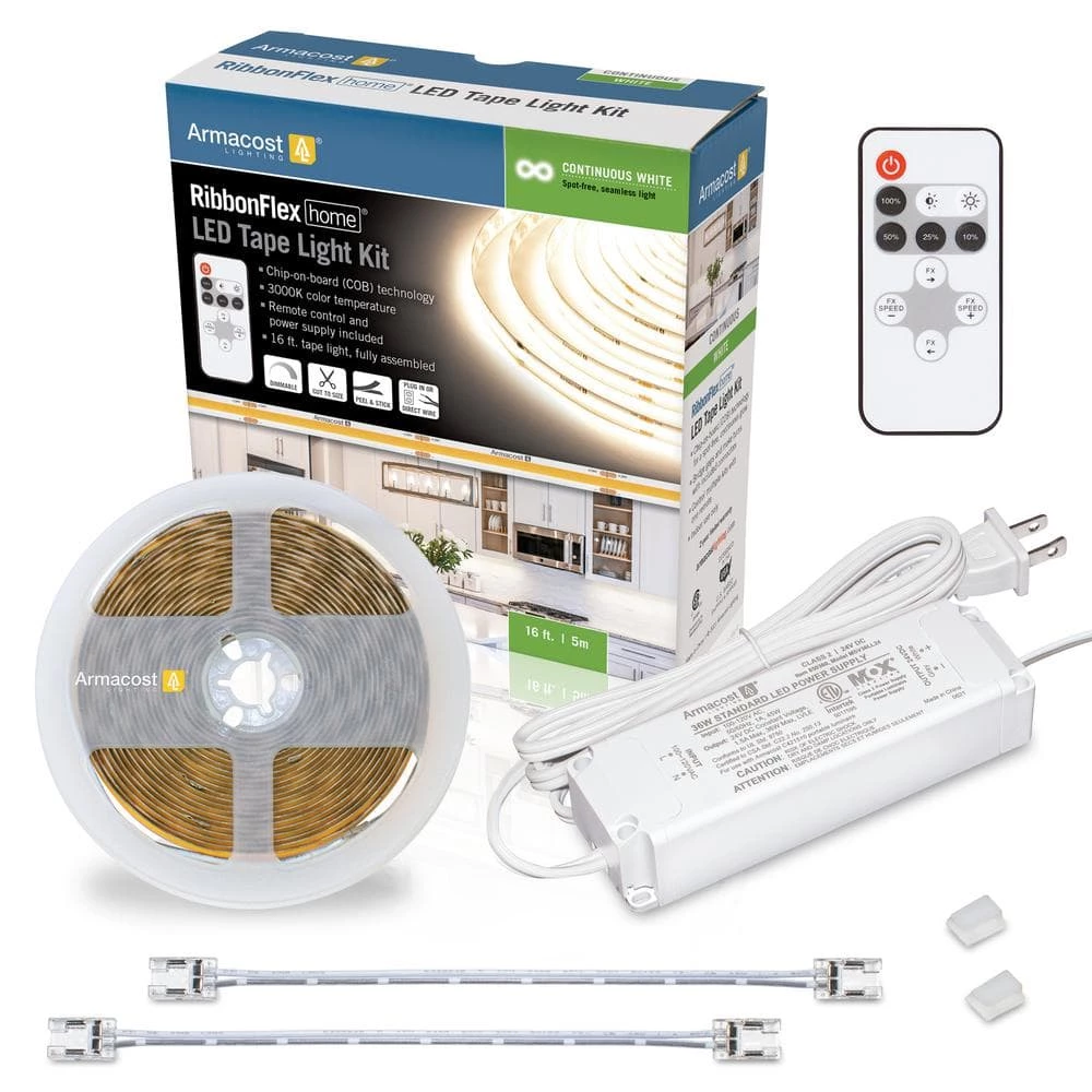 RibbonFlex 16 ft. (5M) Home Continuous (COB) LED Tape Light Kit with Remote by Armacost Lighting 3 RibbonFlex 16 ft. (5M) Home Continuous (COB) LED Tape Light Kit with Remote by Armacost Lighting