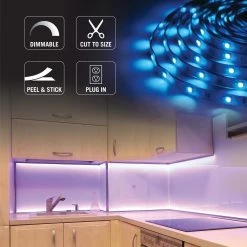 RibbonFlex Home 16 ft. Multi-Color + White LED Tape Light Kit with Remote by Armacost Lighting -Armacost Lighting Shop white armacost lighting led strip lights 423501 1f 1000