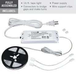 RibbonFlex (5M) Home AC Dimmable Bright White LED Tape Light Kit 4000K by Armacost Lighting -Armacost Lighting Shop white armacost lighting led strip lights 425502 c3 1000