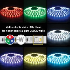RibbonFlex Pro 32.8 ft. (10 m) Multi-Color and White LED Tape Light 30 Plus 30 LEDs by Armacost Lighting -Armacost Lighting Shop white armacost lighting led strip lights 623250 1f 1000