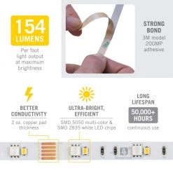 RibbonFlex Pro 32.8 ft. (10 m) Multi-Color and White LED Tape Light 30 Plus 30 LEDs by Armacost Lighting -Armacost Lighting Shop white armacost lighting led strip lights 623250 fa 1000