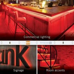 RibbonFlex Pro 24-Volt Red LED Strip Light Tape 30 LED/m 16 ft. (5m) by Armacost Lighting -Armacost Lighting Shop white armacost lighting led strip lights 633230 44 1000