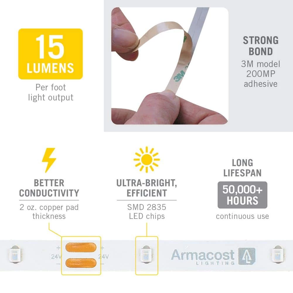 RibbonFlex Pro 24-Volt Blue LED Strip Light Tape 30 LED/m 16 ft. (5m) by Armacost Lighting 6 RibbonFlex Pro 24-Volt Blue LED Strip Light Tape 30 LED/m 16 ft. (5m) by Armacost Lighting - Image 4