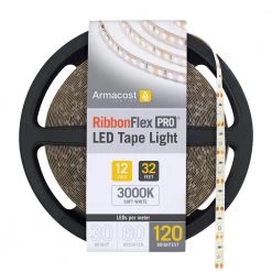 RibbonFlex Pro 32.8 ft. LED Tape Light 120 LEDs/m Soft Bright White (3000K) by Armacost Lighting