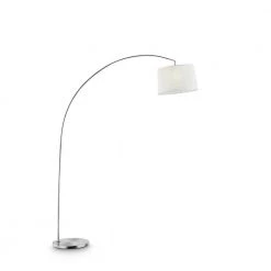 Oma 84.5 in. White Shade Silver Arch-Floor Lamp by ORE International