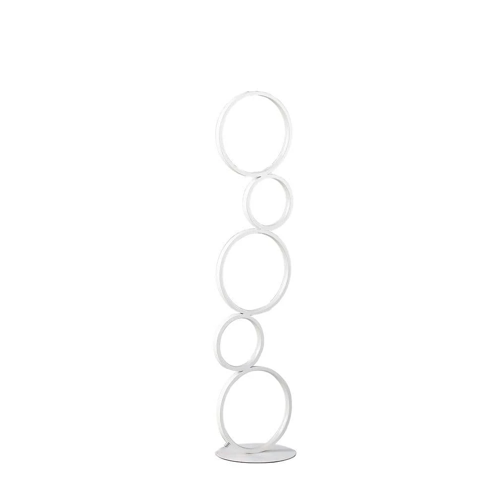 Else Nordic 38.5 in. 5 Ring Shaped White LED Metal Table Lamp by ORE International 3 Else Nordic 38.5 in. 5 Ring Shaped White LED Metal Table Lamp by ORE International