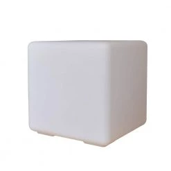 12 in. White Multicolor Outdoor Cube Lamp by ORE International