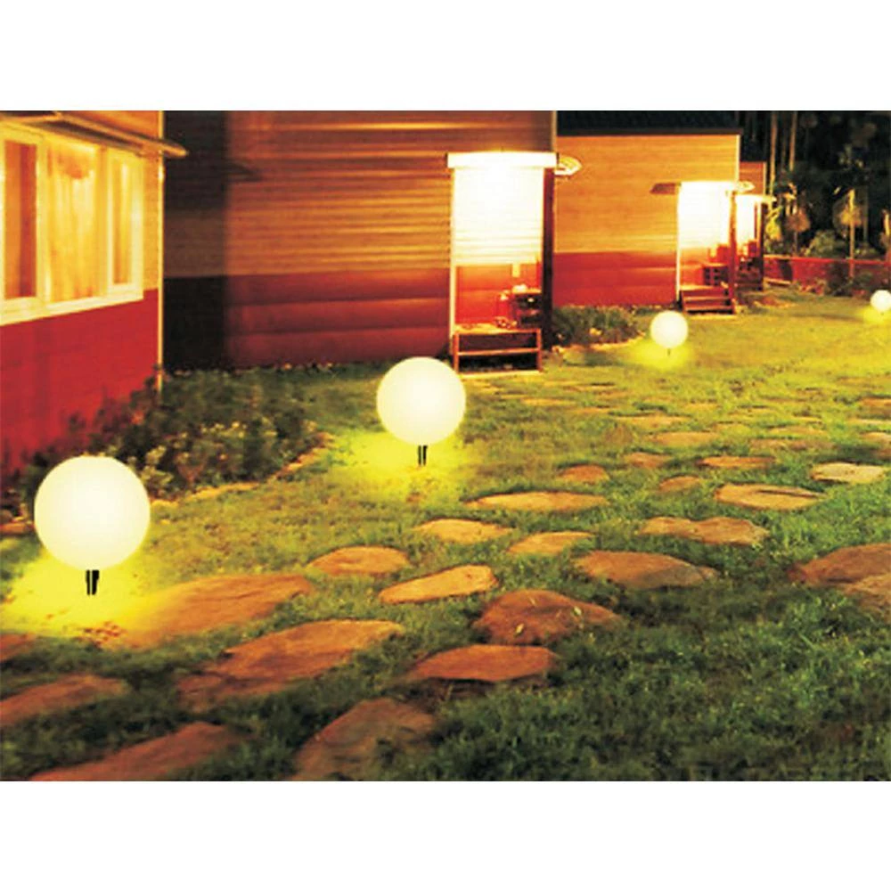 12 in. White Multicolor Outdoor Globe Flat Bottom Lamp by ORE International 5 12 in. White Multicolor Outdoor Globe Flat Bottom Lamp by ORE International - Image 4