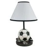 15 in. White Soccer Accent Table Lamp by ORE International