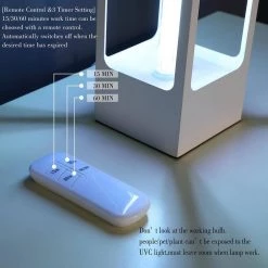 16.5 in. UV Sterilized White Metal Table Lamp with Remote Control by ORE International -Armacost Lighting Shop white ore international table lamps hbl2527 31 1000