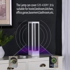 16.5 in. UV Sterilized White Metal Table Lamp with Remote Control by ORE International -Armacost Lighting Shop white ore international table lamps hbl2527 fa 1000