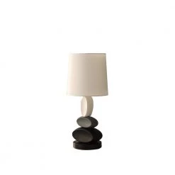 19 in. Coastal Como Gray and Black Modern Stacked Tablets Metal Table Lamp by ORE International