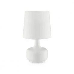 Cheru 17.25 in. Powder White Mid-Century Modern Touch On Metal Table Lamp by ORE International
